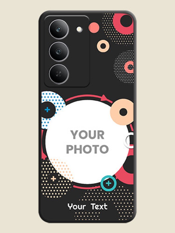 Custom Multicoloured Round Image On Space Black Custom Soft Matte Mobile Back Cover - Realme 14x 5G - alternate view