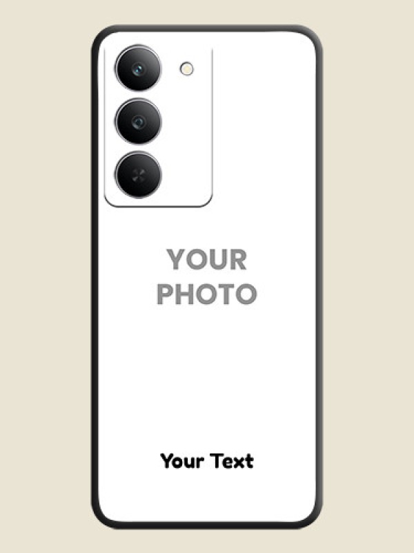 Custom Full Single Pic Upload With Text On Space Black Custom Soft Matte Mobile Back Cover - Realme 14x 5G - alternate view