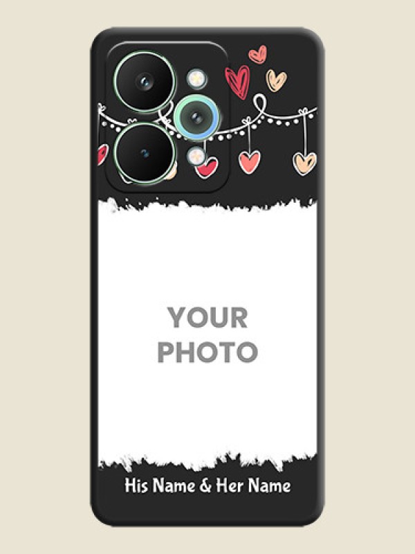 Custom Pink Love Hangings with Name On Space Black Custom Soft Matte Mobile Back Cover - Realme 15 5G - alternate view