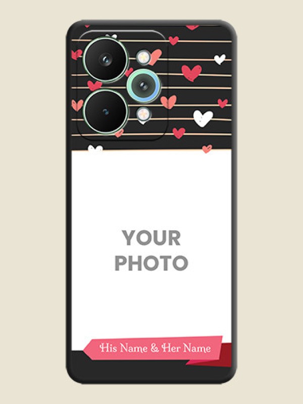 Custom Love Pattern with Name on Pink Ribbon on Photo On Space Black Custom Soft Matte Mobile Back Cover - Realme 15 5G - alternate view