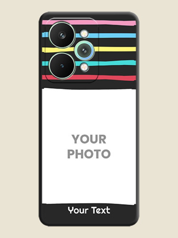 Custom Multicolor Lines with Image On Space Black Custom Soft Matte Mobile Back Cover - Realme 15 5G - alternate view