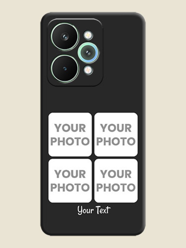 Custom Floral Art with 6 Image Holder on Photo On Space Black Custom Soft Matte Mobile Back Cover - Realme 15 5G - alternate view