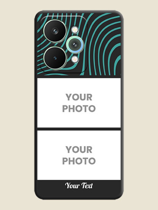 Custom Wave Pattern with 2 Image Holder On Space Black Custom Soft Matte Mobile Back Cover - Realme 15 5G - alternate view