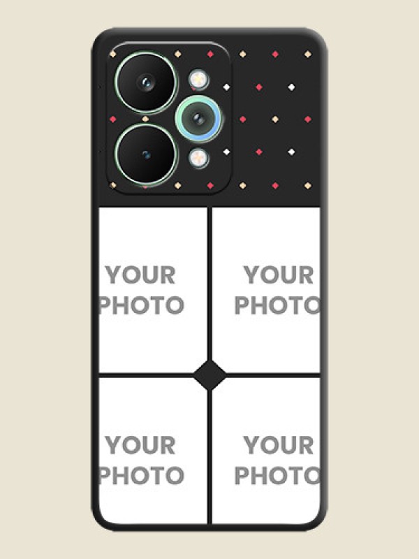 Custom Multicolor Dotted Pattern with 4 Image Holder On Space Black Custom Soft Matte Mobile Back Cover - Realme 15 5G - alternate view