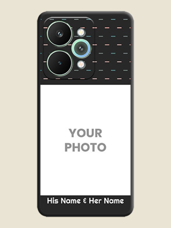 Custom Line Pattern Design with Text On Space Black Custom Soft Matte Mobile Back Cover - Realme 15 5G - alternate view