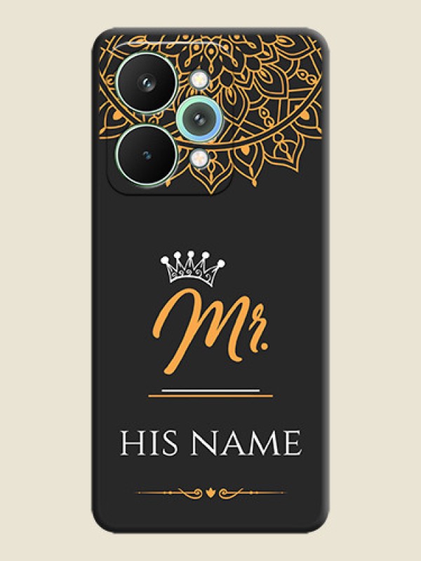 Custom Mr Name with Floral Design On Space Black Custom Soft Matte Mobile Back Cover - Realme 15 5G - alternate view