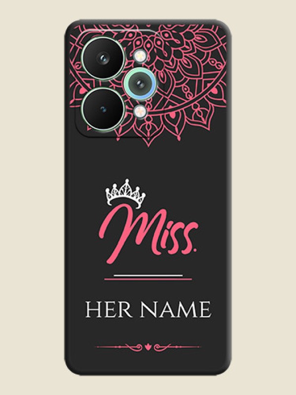 Custom Mrs Name with Floral Design On Space Black Custom Soft Matte Mobile Back Cover - Realme 15 5G - alternate view