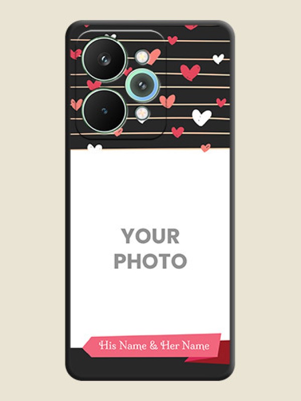 Custom Love Pattern with Name on Pink Ribbon on Photo On Space Black Custom Soft Matte Mobile Back Cover - Realme 15 Pro 5G - alternate view