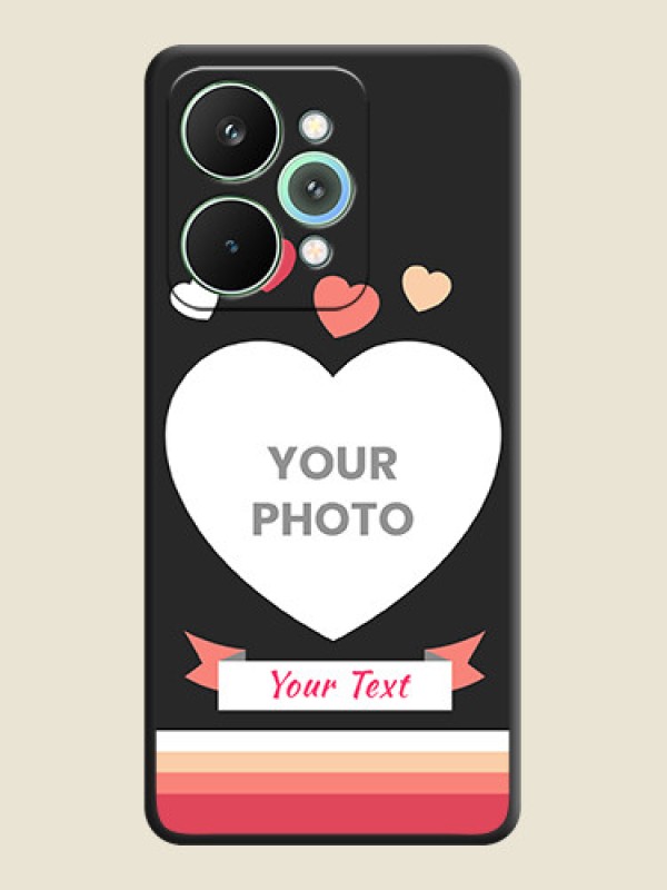 Custom Love Shaped Photo with Colorful Stripes On Space Black Custom Soft Matte Mobile Back Cover - Realme 15 Pro 5G - alternate view