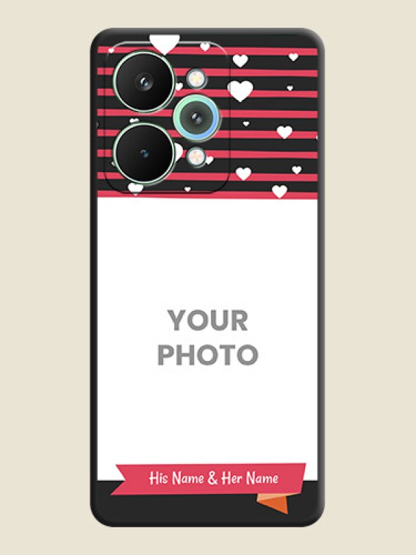 Custom White Color Love Symbols with Pink Lines Pattern On Space Black Custom Soft Matte Mobile Back Cover - Realme 15 Pro 5G - alternate view