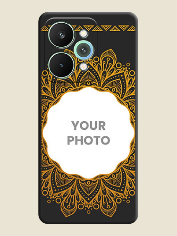 Custom Round Image with Floral Design On Space Black Custom Soft Matte Mobile Back Cover - Realme 15 Pro 5G - alternate view
