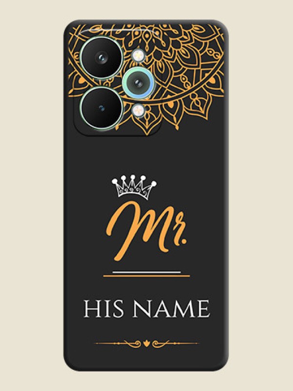 Custom Mr Name with Floral Design On Space Black Custom Soft Matte Mobile Back Cover - Realme 15 Pro 5G - alternate view