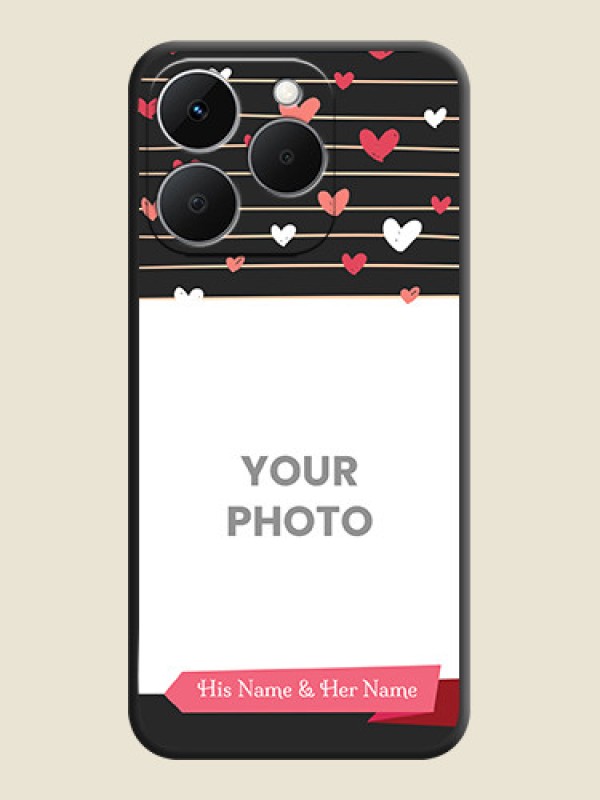 Custom Love Pattern with Name on Pink Ribbon on Photo On Space Black Custom Soft Matte Mobile Back Cover - Realme 15T 5G - alternate view