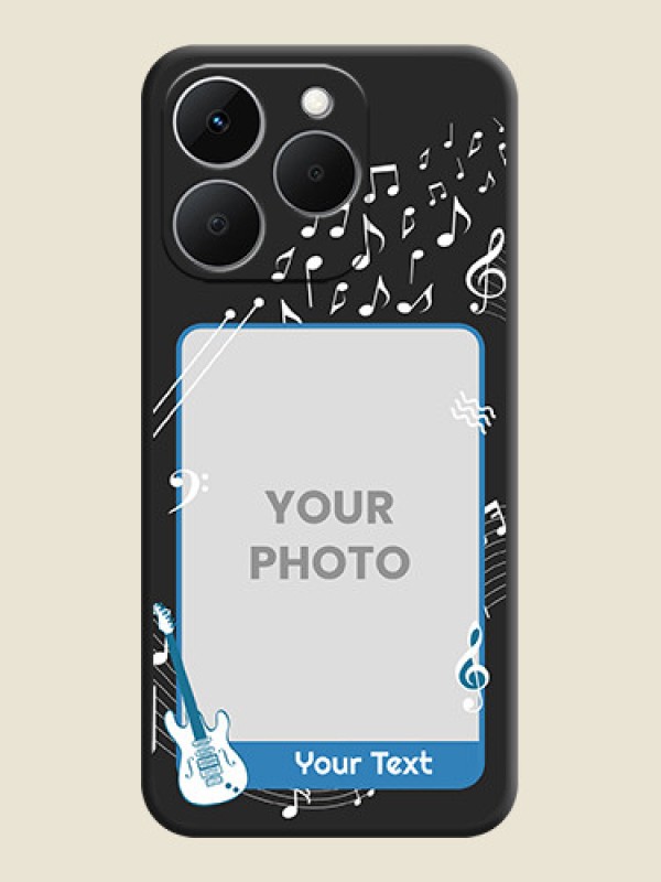 Custom Musical Theme Design with Text on Photo On Space Black Custom Soft Matte Mobile Back Cover - Realme 15T 5G - alternate view
