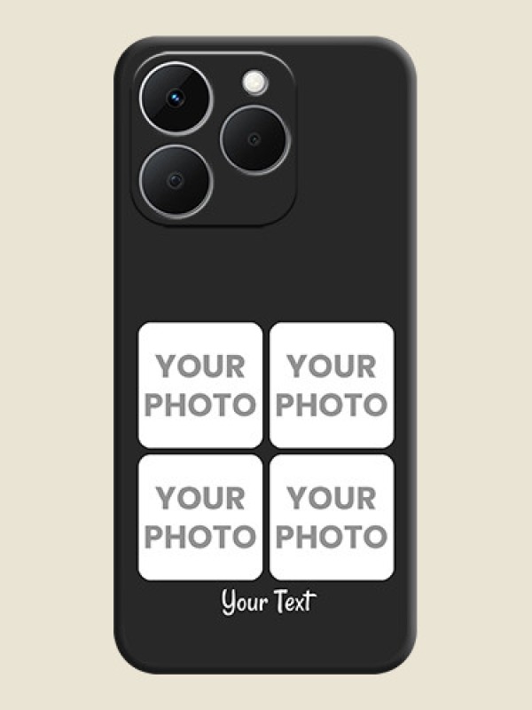 Custom Floral Art with 6 Image Holder on Photo On Space Black Custom Soft Matte Mobile Back Cover - Realme 15T 5G - alternate view