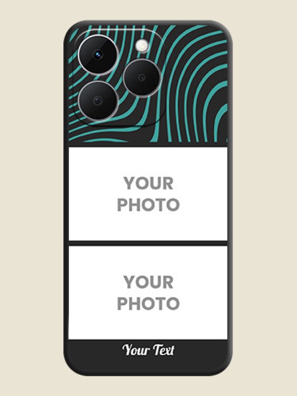 Custom Wave Pattern with 2 Image Holder On Space Black Custom Soft Matte Mobile Back Cover - Realme 15T 5G - alternate view