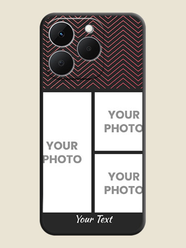 Custom Wave Pattern with 3 Image Holder On Space Black Custom Soft Matte Mobile Back Cover - Realme 15T 5G - alternate view