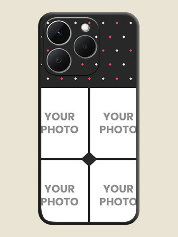 Custom Multicolor Dotted Pattern with 4 Image Holder On Space Black Custom Soft Matte Mobile Back Cover - Realme 15T 5G - alternate view