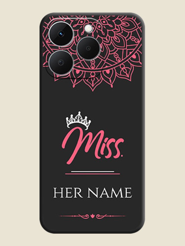 Custom Mrs Name with Floral Design On Space Black Custom Soft Matte Mobile Back Cover - Realme 15T 5G - alternate view