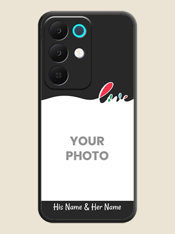 Custom Fall in Love Pattern with Picture on Photo On Space Black Custom Soft Matte Mobile Back Cover - Realme 15X 5G - alternate view