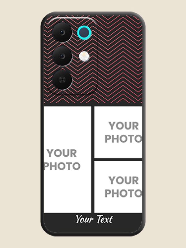 Custom Wave Pattern with 3 Image Holder On Space Black Custom Soft Matte Mobile Back Cover - Realme 15X 5G - alternate view