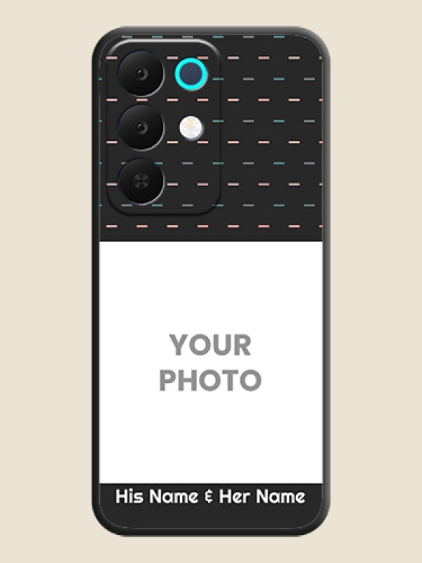 Custom Line Pattern Design with Text On Space Black Custom Soft Matte Mobile Back Cover - Realme 15X 5G - alternate view