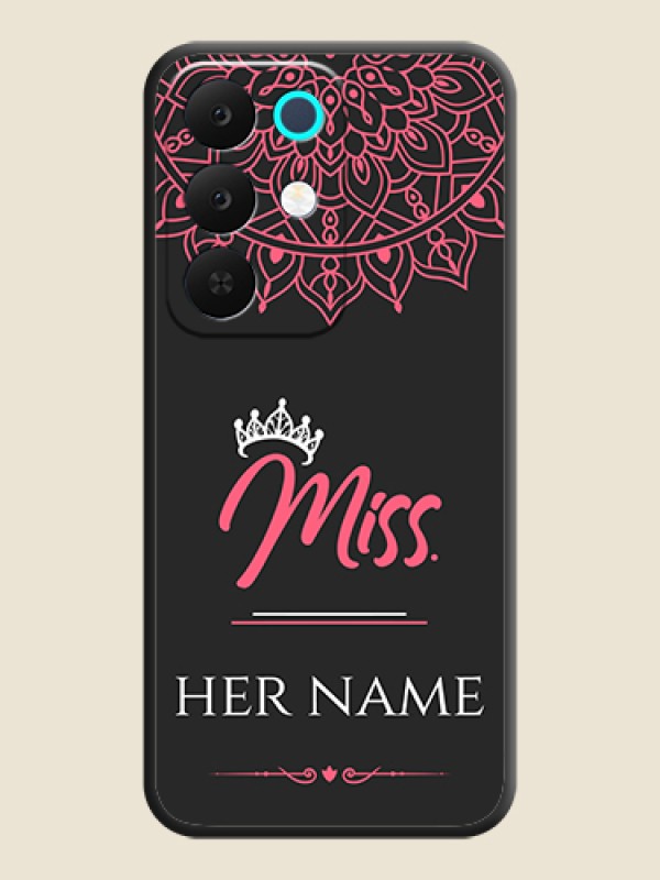 Custom Mrs Name with Floral Design On Space Black Custom Soft Matte Mobile Back Cover - Realme 15X 5G - alternate view