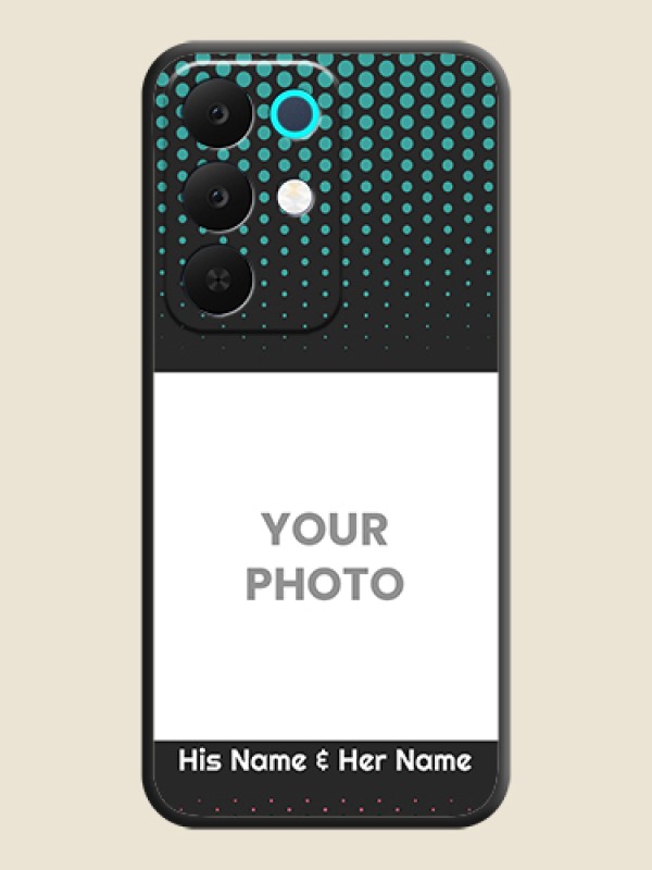 Custom Faded Dots with Grunge Photo Frame and Text On Space Black Custom Soft Matte Mobile Back Cover - Realme 15X 5G - alternate view