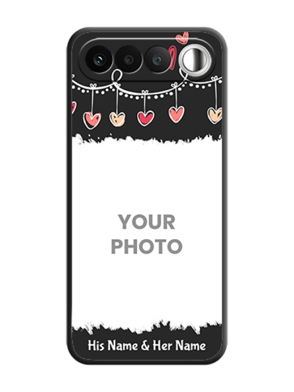 Custom Pink Love Hangings with Name On Space Black Custom Soft Matte Mobile Back Cover - Realme 16 5G - alternate view