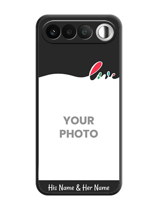 Custom Fall in Love Pattern with Picture on Photo On Space Black Custom Soft Matte Mobile Back Cover - Realme 16 5G - alternate view