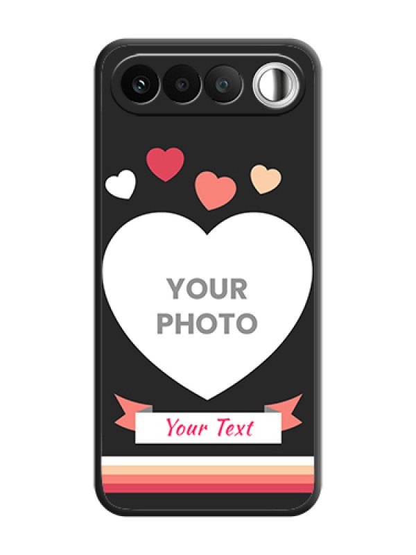 Custom Love Shaped Photo with Colorful Stripes On Space Black Custom Soft Matte Mobile Back Cover - Realme 16 5G - alternate view