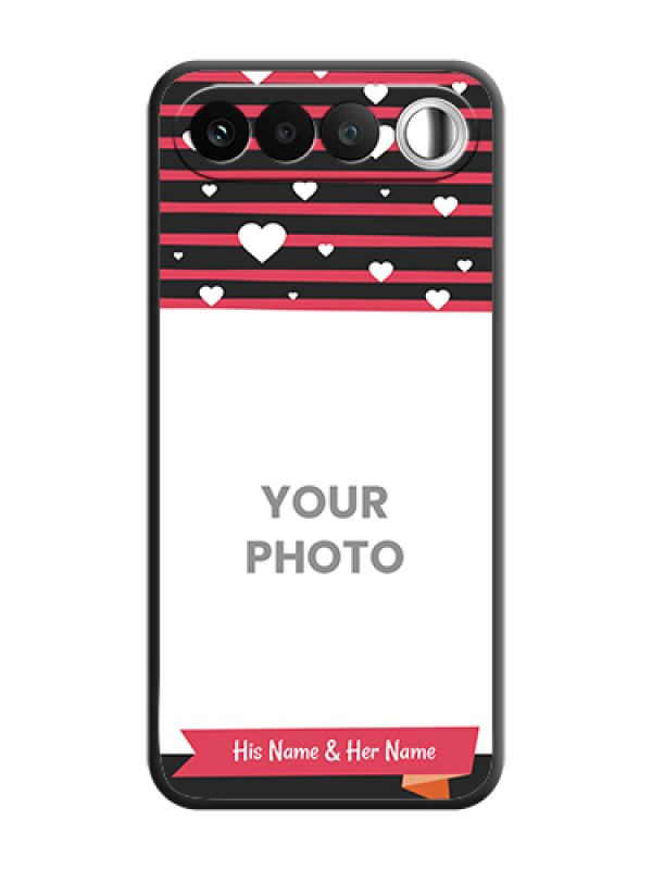 Custom White Color Love Symbols with Pink Lines Pattern On Space Black Custom Soft Matte Mobile Back Cover - Realme 16 5G - alternate view