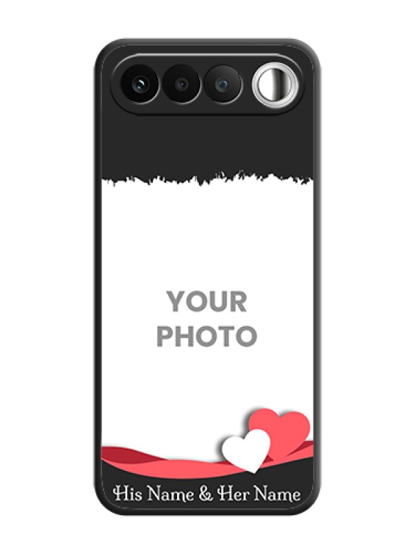 Custom Pin Color Love Shaped Ribbon Design with Text On Space Black Custom Soft Matte Mobile Back Cover - Realme 16 5G - alternate view