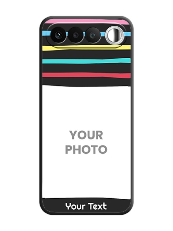 Custom Multicolor Lines with Image On Space Black Custom Soft Matte Mobile Back Cover - Realme 16 5G - alternate view