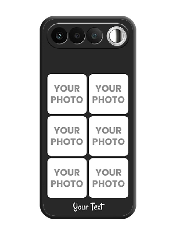 Custom Floral Art with 6 Image Holder on Photo On Space Black Custom Soft Matte Mobile Back Cover - Realme 16 5G - alternate view