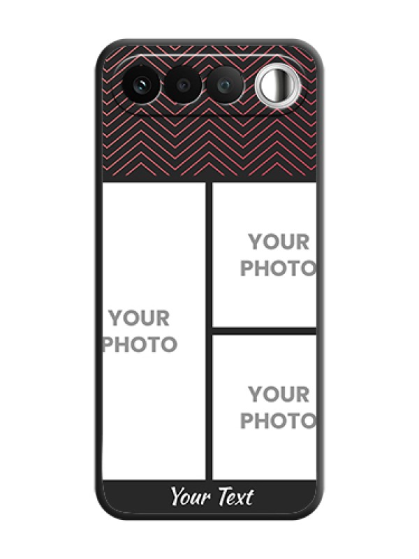 Custom Wave Pattern with 3 Image Holder On Space Black Custom Soft Matte Mobile Back Cover - Realme 16 5G - alternate view