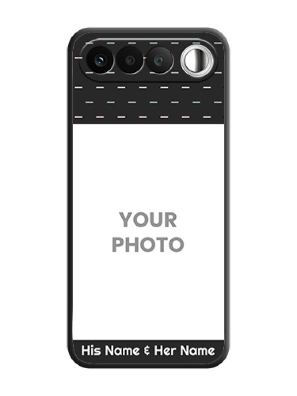 Custom Line Pattern Design with Text On Space Black Custom Soft Matte Mobile Back Cover - Realme 16 5G - alternate view