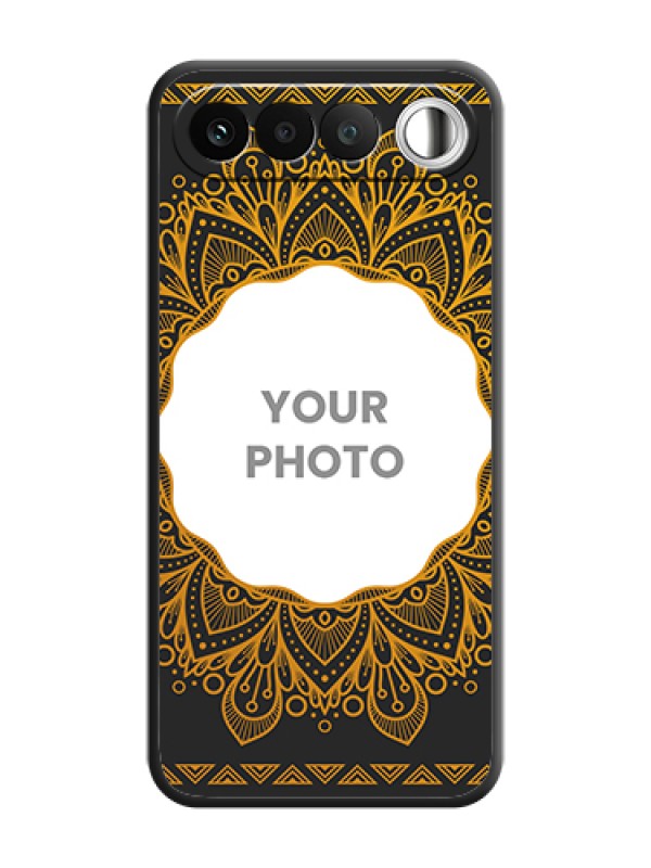 Custom Round Image with Floral Design On Space Black Custom Soft Matte Mobile Back Cover - Realme 16 5G - alternate view