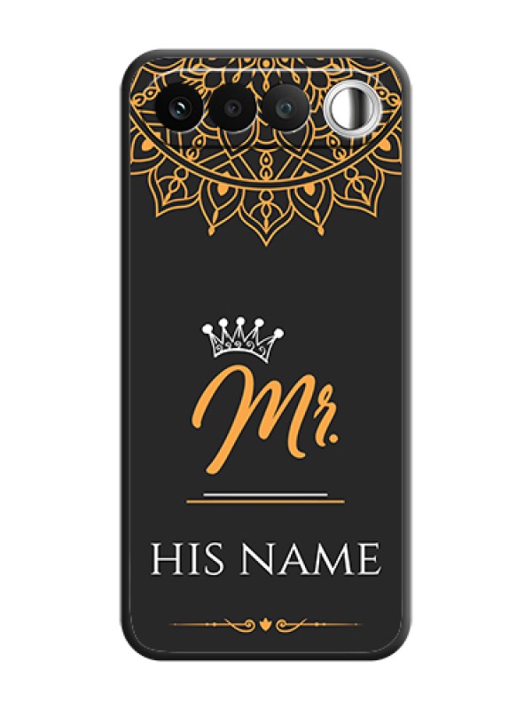 Custom Mr Name with Floral Design On Space Black Custom Soft Matte Mobile Back Cover - Realme 16 5G - alternate view