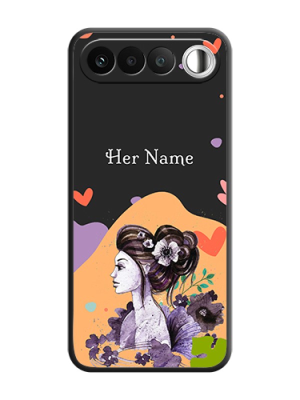 Custom Namecase For Her With Fancy Lady Image On Space Black Custom Soft Matte Mobile Back Cover - Realme 16 5G - alternate view