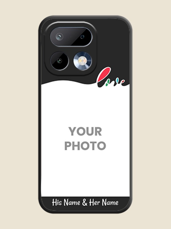 Custom Fall in Love Pattern with Picture on Photo On Space Black Custom Soft Matte Mobile Back Cover - Realme 16 Pro 5G - alternate view