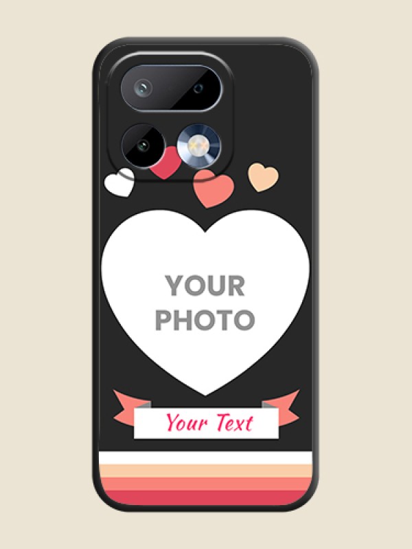 Custom Love Shaped Photo with Colorful Stripes On Space Black Custom Soft Matte Mobile Back Cover - Realme 16 Pro 5G - alternate view