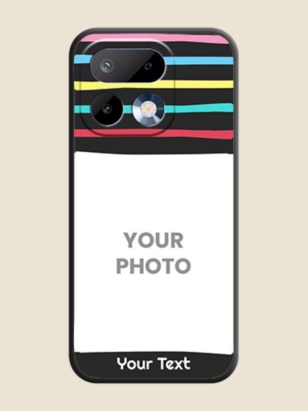 Custom Multicolor Lines with Image On Space Black Custom Soft Matte Mobile Back Cover - Realme 16 Pro 5G - alternate view