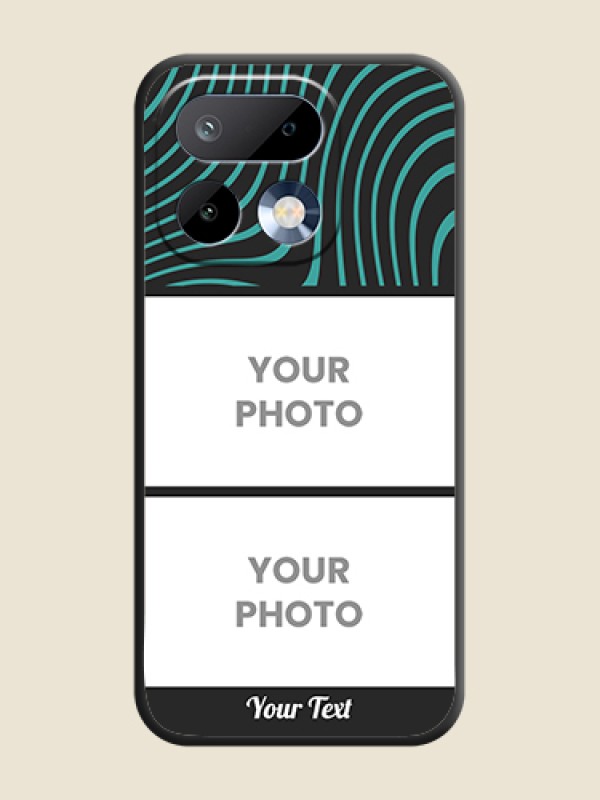 Custom Wave Pattern with 2 Image Holder On Space Black Custom Soft Matte Mobile Back Cover - Realme 16 Pro 5G - alternate view