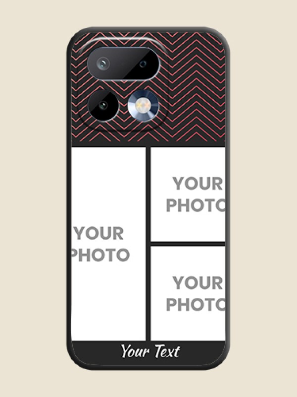 Custom Wave Pattern with 3 Image Holder On Space Black Custom Soft Matte Mobile Back Cover - Realme 16 Pro 5G - alternate view