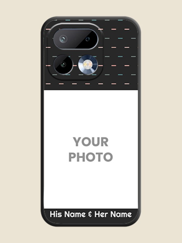 Custom Line Pattern Design with Text On Space Black Custom Soft Matte Mobile Back Cover - Realme 16 Pro 5G - alternate view