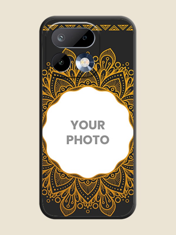 Custom Round Image with Floral Design On Space Black Custom Soft Matte Mobile Back Cover - Realme 16 Pro 5G - alternate view