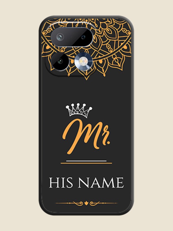 Custom Mr Name with Floral Design On Space Black Custom Soft Matte Mobile Back Cover - Realme 16 Pro 5G - alternate view