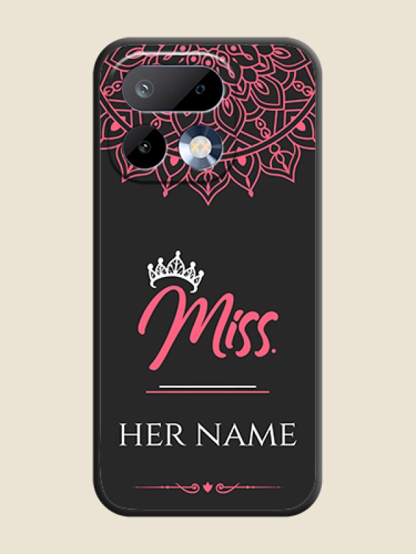 Custom Mrs Name with Floral Design On Space Black Custom Soft Matte Mobile Back Cover - Realme 16 Pro 5G - alternate view