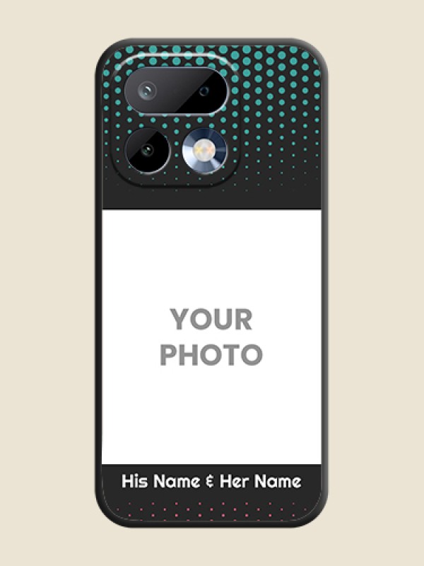 Custom Faded Dots with Grunge Photo Frame and Text On Space Black Custom Soft Matte Mobile Back Cover - Realme 16 Pro 5G - alternate view